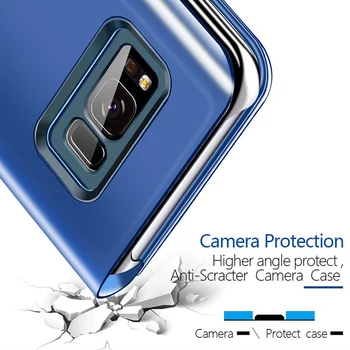 Ogledalo Flip Primeru Telefon Za Huawei Y5P Y6P Y7P Y8P Y9A P Smart 2020 P40 Lite E Nova 7i 6se 7SE PU Usnje, usnjeni Zaščitni Pokrov