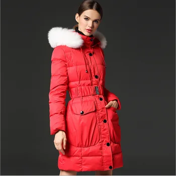 Nove ženske zimske jakne dolgo parka 2019 Modni rdeči Slim Hooded toplo dol ženske plašč Zimska Jakna Ženske Outwear
