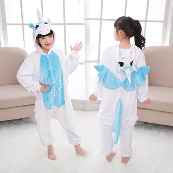 Otroške zimske flanela pižamo otrok panda dinozaver Samorog pižamo fantje in dekleta enem kosu pižamo otroška oblačila