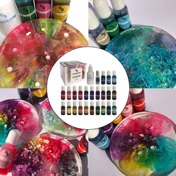 25Colors DIY Obrti Epoksi Smolo Difuzijo Pigment Alkohola Tekoče Črnilo Barvilo za Barvanje T8DE