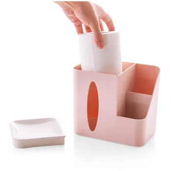 Plastični Namizni Tkiva Škatla za Shranjevanje Ustvarjalne Daljinski upravljalnik Multi-funkcijo Polje za Kopalnico/Dnevna Soba