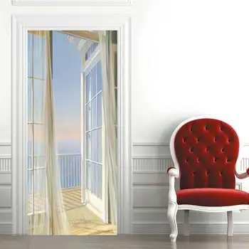 Nepremočljiva 3D ustvarjalne vrata nalepke samolepilni papir dekoracija spalnica, dnevna soba stenske nalepke, nalepke vrata