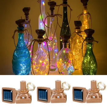10 Kos 10/20 Led Sončne Vinske Steklenice Osvetlitev LED Bakrene žice Plute obliko Garland Žice Pravljice Niz Luči Božič Wedding Party