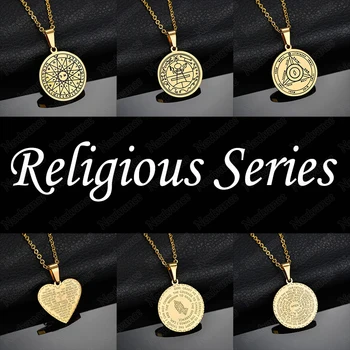 Nextvance Stainless Steel Cross Bible Heart Pendant Necklace Gold Religious Amulet Chain Necklaces For Women Gift Simple Jewelry
