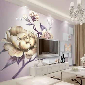 Beibehang ozadje po Meri dom dekor dnevna soba, spalnica freske lepo ročno poslikano peony cvet zidana kavč, TV ozadju
