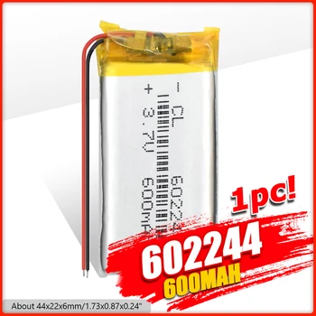 1/2/4 Kos/veliko 602244 Mini Litijeve Baterije 3,7 v 600mah Li-polymer Celice Zamenjava Visoke Kakovosti MP3, MP4, DVD GPS PDA Bateria