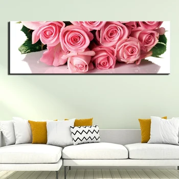1 Plošča Plakatov In Fotografij Platno Slikarstvo Sodobne Wall Art Pink Rose Cvet Sliko Platno, Tisk Za Dnevna Soba Dekoracijo Doma