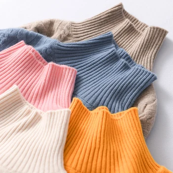 Brezrokavniki za ženske do leta 2020 pleteni pulover turtleneck dno pulover nov debel pulover za jesen in zimo