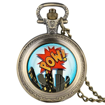 Vintage Mens Ogrlica žepna ura POW Načrt Mesta žepna ura za Boy Quartz arabski Digitalni Žepne Ure za Najstnike