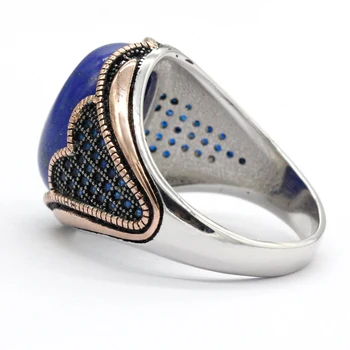 925 sterling srebrni prstan moške lapis lazuli obroč spinel men ' s fine nakit