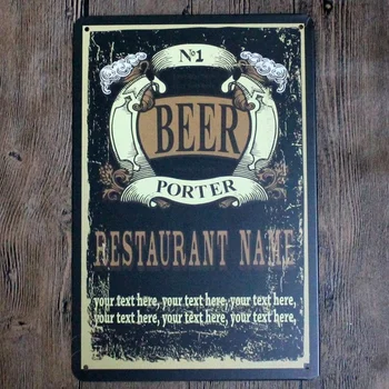Pivo Porter Restavracija Ime Kovin Barvanje Sten Umetnosti Pivo Bar Pub Dekor Pivo Kovinski Znak