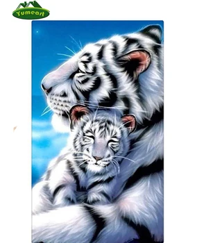 Beli Tiger mati tiger baby 5D diamond vezenje vaja določa polno dekorativni diy diamond slikarstvo križ stich needlework