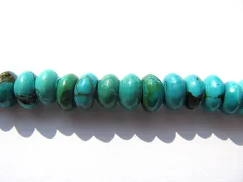 Visoka kakovost VELIKO pristnih turkizno gemstone rondelle abakus zelena modra tibetant nakit kroglice 3x5mm--2strands 16inch/L