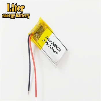3,7 v 50mah 360821 Litij-Polimer LiPo Baterija za Polnjenje li ion li-polymer Za DIY Mp3 bluetooth slušalke Snemalnik