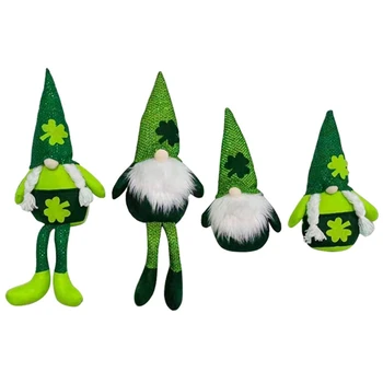 Irski Marca Festiva Dan Velikonočni Švedski Gnome Leprechaun Deteljica Ročno Švedski Tomte Plišastih Igrač Lutka Gospodinjski Orname