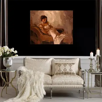 Ročno umetnost oljno sliko dekle Večno portret ženske slika spalnica dekoracijo
