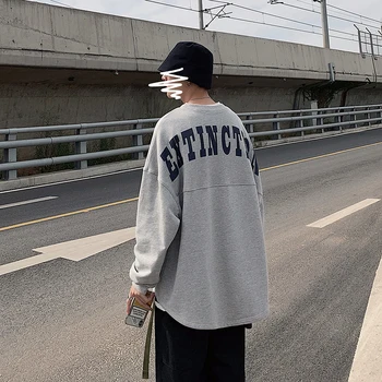 Moški Korejski Jeseni Ženske Print Puloverji Jopice Mens O-Vrat Hoodies Moški Modni Oversize Majica Harajuku Moda