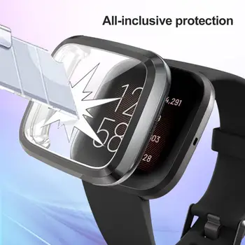 10 Barvo Popolno Zaščitno TPU Anti-dokazilo Primeru Za Fitbit Versa2 All-inclusive Plating Primeru TPU Plating Anti-padec Zaščitna torbica