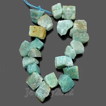 5 Sklope/Veliko Debelo Naravnih Grobo Zrno ruske Amazonite Gem kamna Baročne Freeform Beads14-16 7.5